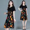 Elegant Summer Plus-Size Printed Dress for Stylish Middle-Aged Women