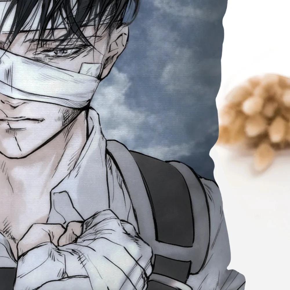 1pc Levi Ackerman Attack On Titan Pillow Case Square Pillow Bedroom Sofa Leisure Comfort Car Living Room Home Decoration 40X40