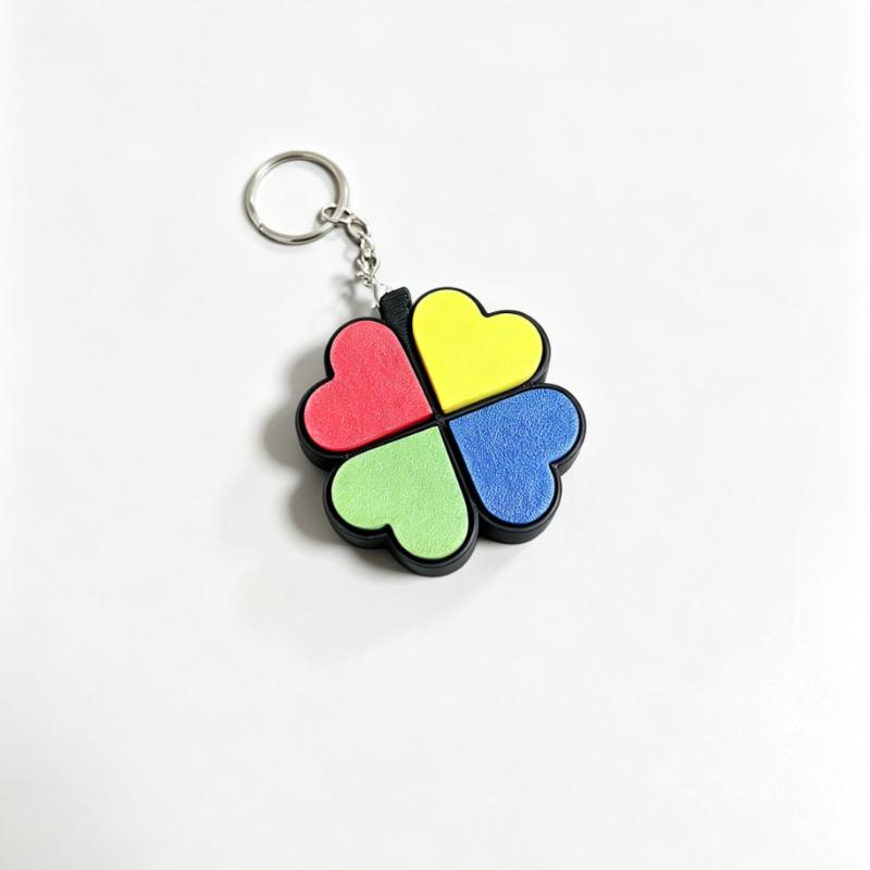 Lucky Four-Leaf Clover Keychain Clickable Buttons Stress Relief Toy Backpack Pendant Party Gift For Kids Adults