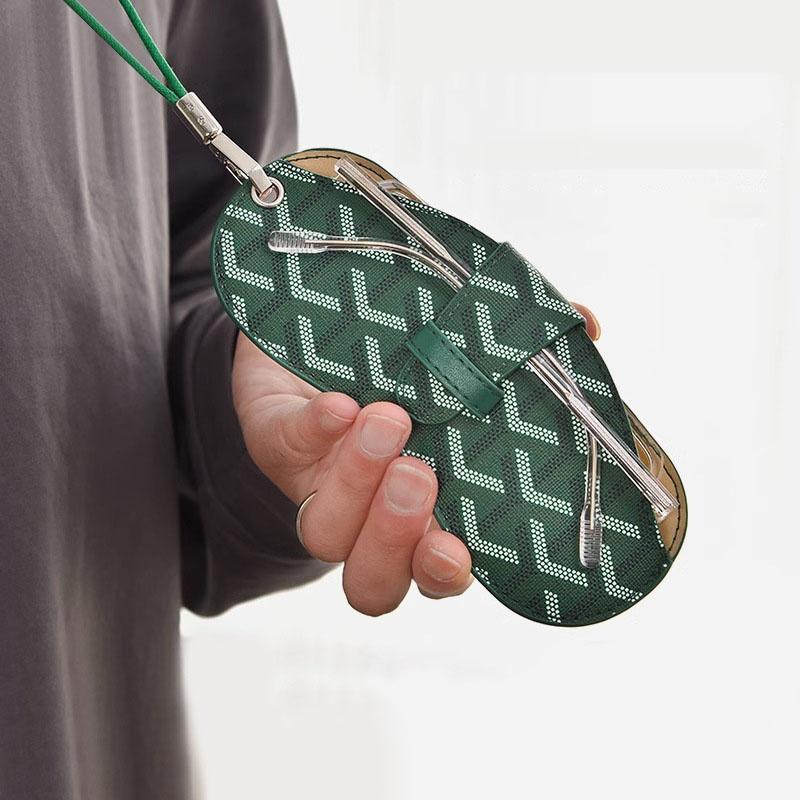 1Pc New Design PU Leather Glasses Case Presbyopic Glasses Case Portable Storage Bag for Women and Men with Lanyard Small Gifts