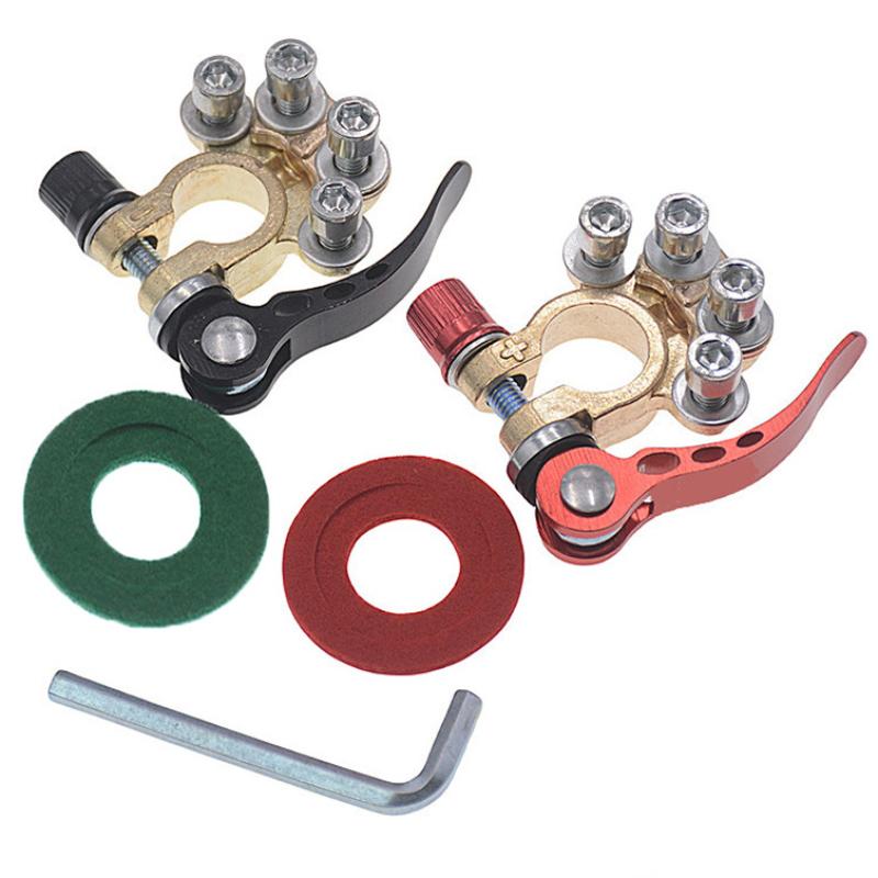 

2Pcs/Set Quick Release Disconnect Car Battery Terminal Battery Terminal Connectors Positive Negative
