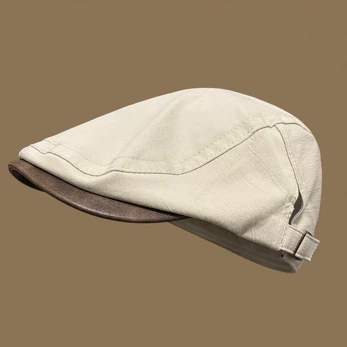 Вышитая беретка в портовом стиле для женщин, летний модный аксессуар Beige Cap