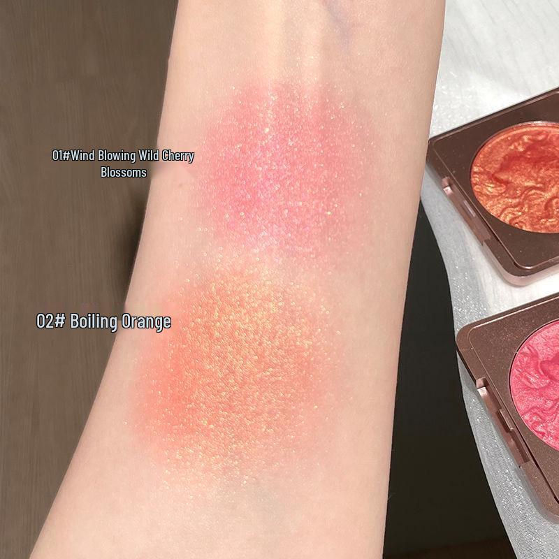 CDE Lively Girl Monochrome Blush & Nude Makeup Shimmer Palette - Natural Whitening, Contouring, Highlighting, and Rouge.