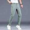 Men's Summer Thin Ice Silk Straight-Leg Casual Pants – Breathable, Fashionable Trousers.