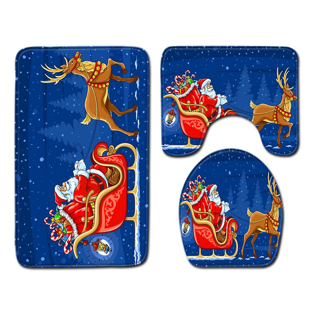 Weihnachts-Badezimmer-Bodenmatte Toilette Dreiteiliges Set
