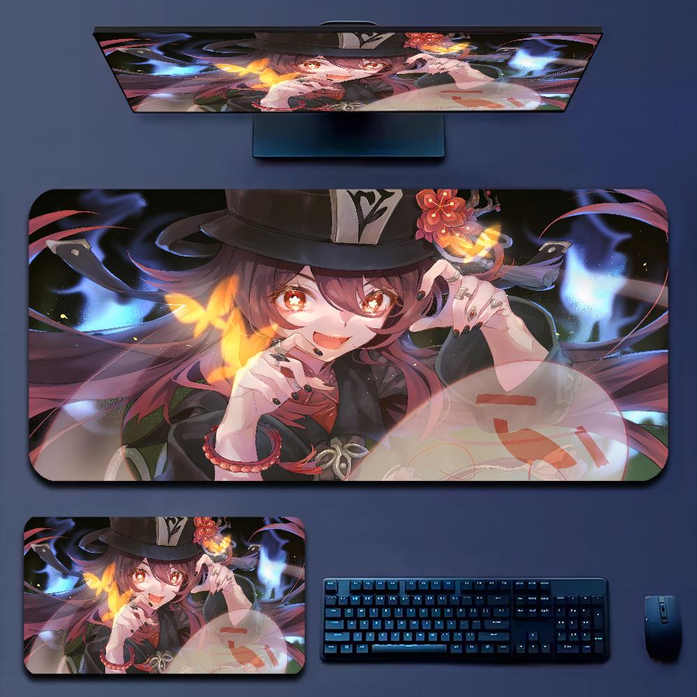 Genshin Impact Hu Tao Anime Mousepad Boy Pad Natural Rubber Gaming Mousepad Desk Mat Size For Gameing World Of Tanks CS GO Zelda