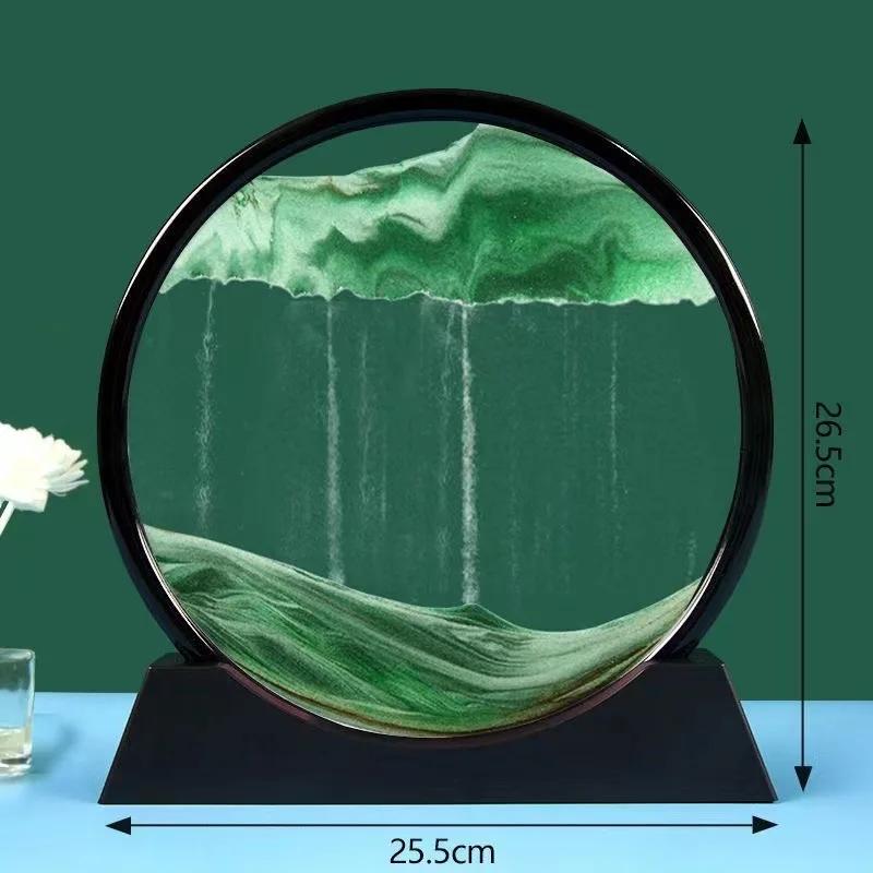 

3D мобильная песочная живопись круглая стеклянная сцена из глубокого морского песка песочные часы зыбучие пески поделки мобильная песочная живопись офисное украшение дома г