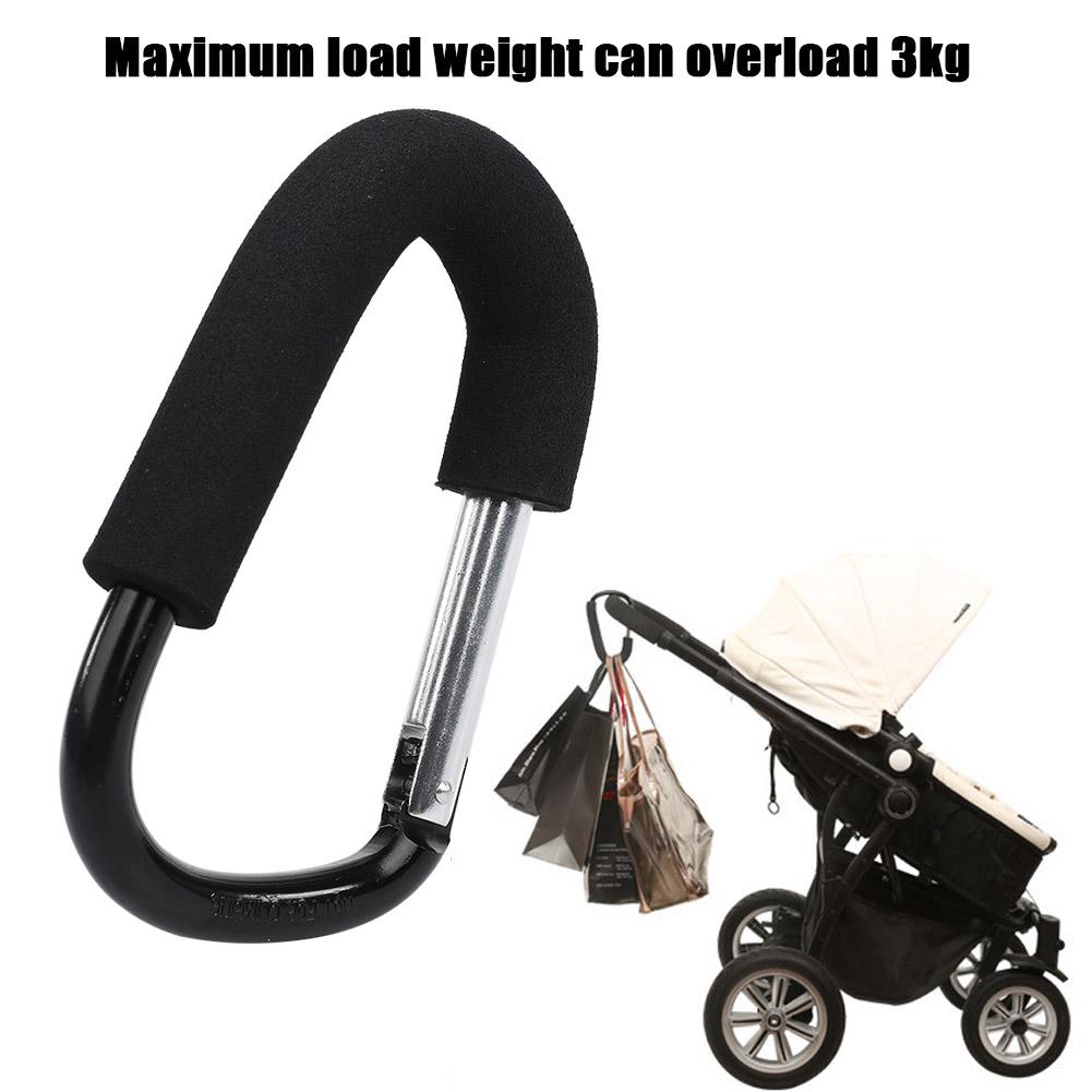 Schwarzer Kinderwagen Haken Clip Kinderwagen Karabiner Windeltasche 16 x 10 cm