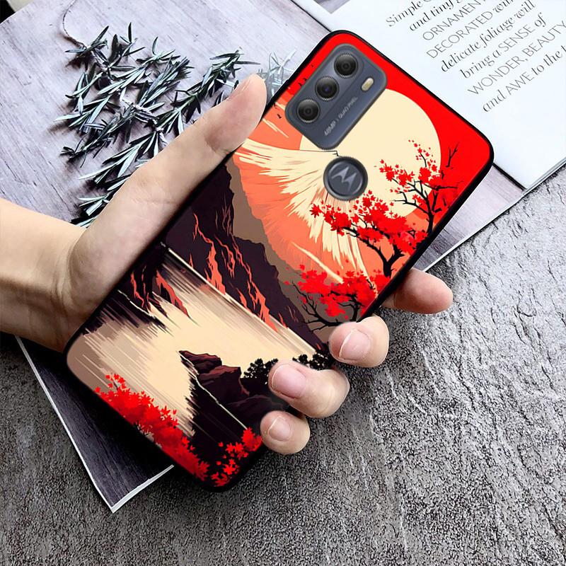 Japanese Mount Fuji Landscape Phone Case For Moto E32 E32S E20 E40 E7 Plus Edge 40 30 Ultra Neo 20 Lite G13 G9Plus GPure GStylus