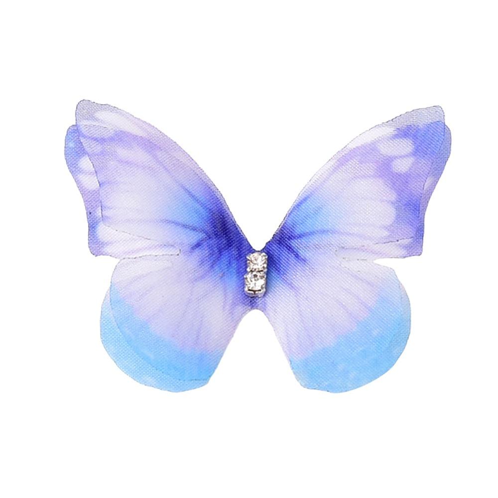 3D Organza Fabric Appliques Double-layer Handmade Chiffon Embroidered Patches Gradient Color Simulation Mesh Patch