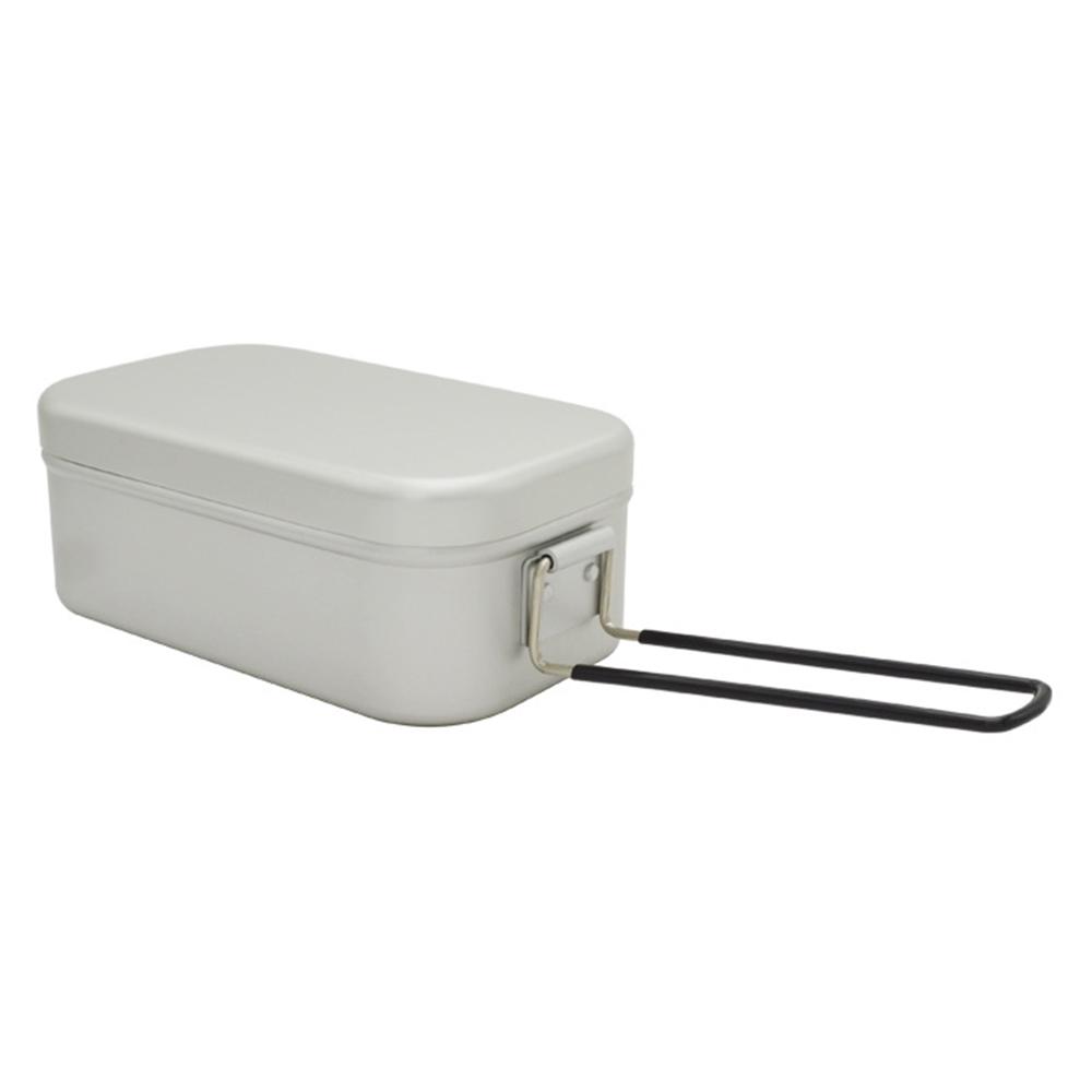 Camping Bento Box Tin Aluminum Alloy Camping Lunch Box Container with Foldable Handle for Outdoor Camping Hiking Backpacking Traveling