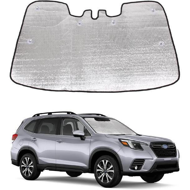 Windshield Sunshade Fit for Subaru Forester 2019-2025 Front Window Sun Shade Foldable Sun Visor Custom Sunscreen UV Blocker Privacy Protector