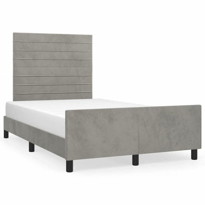 VidaXL Bed Frame with Headboard Light Grey 120x200 Cm3125806