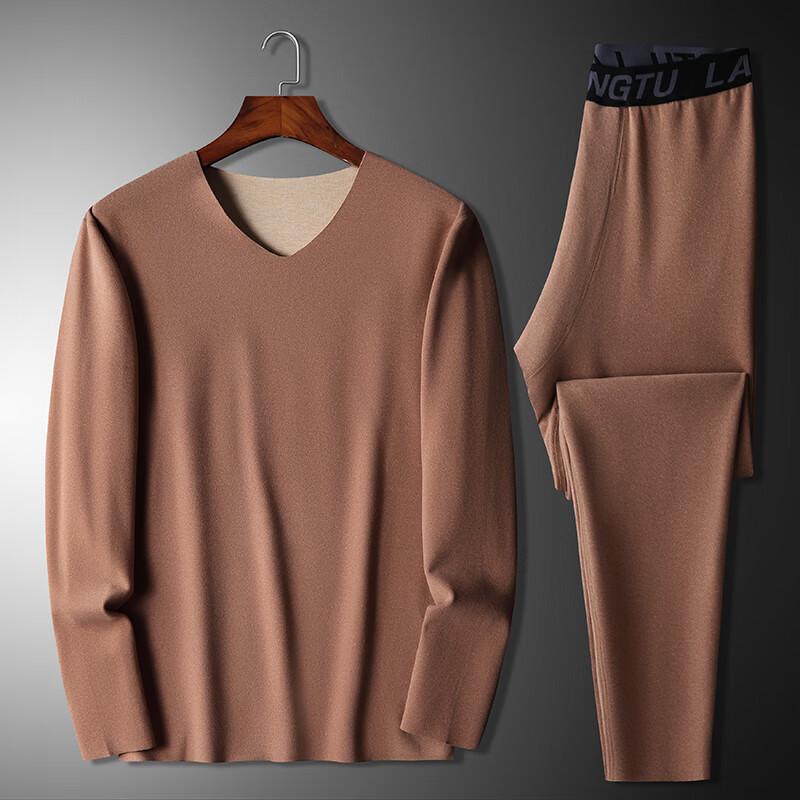 Dibinze Men's Plus Size Thermal Underwear Set