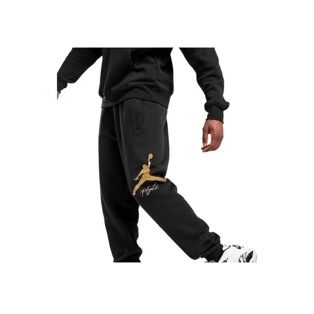 Jordan Essentials Logo Print Mid-Rise Drawstring Joggers Men Bottoms Black FD7345-011