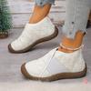Women's high-top cotton shoes, soft-soled, anti-slip, fleece, thickened, lightweight, one-foot casual and warm cotton boots