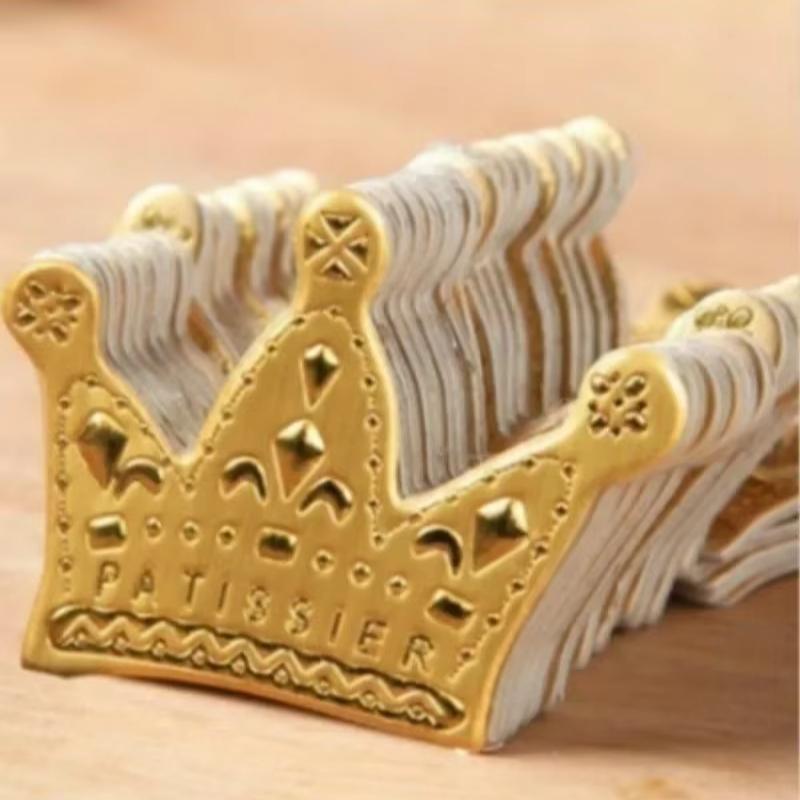 Xiaomi 50 Pcs/Bag Baking Cake Topper Hat Gold Princess Crown Happy Birthday Cake Topper Party Cake Decoration Tools