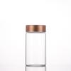 Rose Gold Portable Tea Dispenser - Large Caliber Glass Bottle with Aluminum Cap (65mm), Recyclable and Durable.