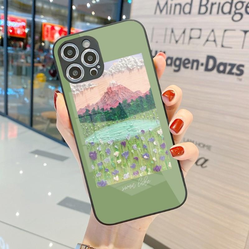 Husă de Telefon Pictură Artă 3D Pentru IPhone 14 13 12 11 Pro Max X XR XS 8 7 Plus Husă Colorată din Sticlă Lichidă