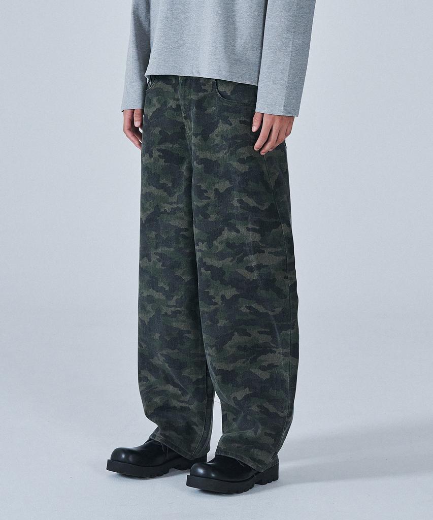 PROJECT3 Camo Balloon Denim Pants [Kaki Camo]_Bc2782