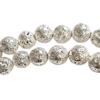 Strand of 46 Round Beads 8mm 8 Mm In Tinted Silver Lava Stone