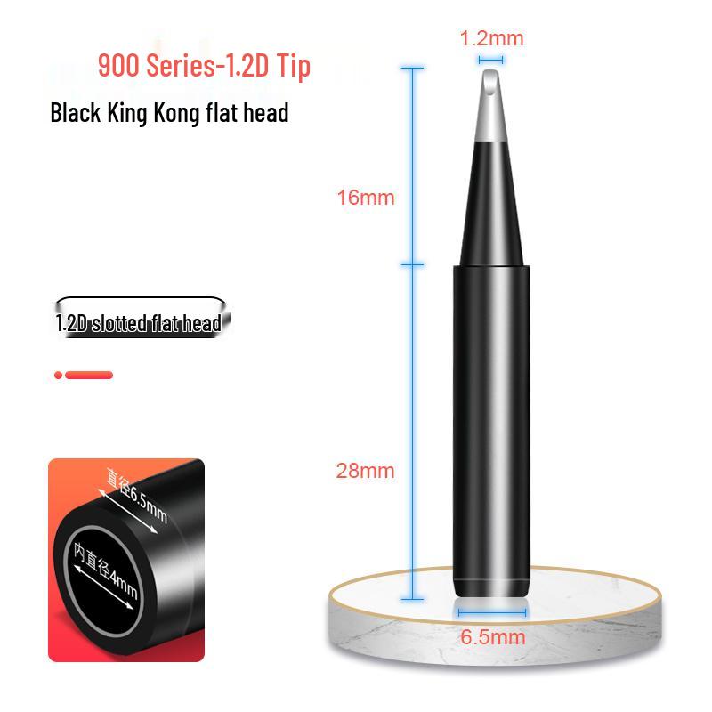 Black Gold Steel 936 Universal Soldering Iron Tip for 937 Stations: Pointed, Horseshoe, Knife Head Styles.