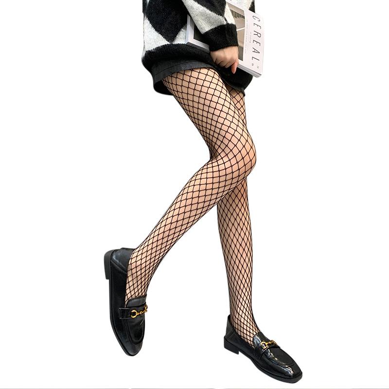 

Gothic Punk Lolita AB Asymmetric JK Tights Women Sexy Summer Thin Fishnets Velvet Patchwork Pantyhose Y2K Sweet Cool Stockings One Size