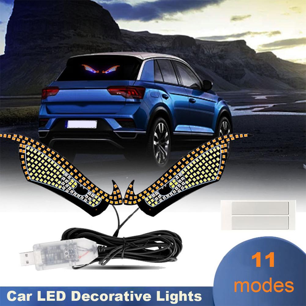New Product Devil Eye Car LED Decorative Lights Modified 11 Modes USB Big Eye Light Car Personality Decoration Accessories