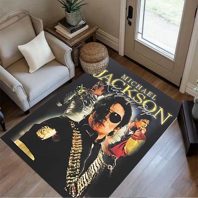 Michael Jackson: Pop Floor Rug Office Rug Design for Entryway Kitchen Bedrooms Hallway Antislip Carpet Anime Office Decor Best for Christmas