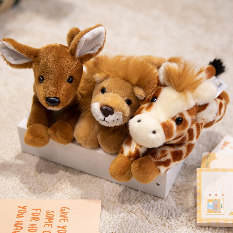 Sale 22Cm Mini Stuffed Forest Animals Bulk Jungle Animal Lovely Toys Lion Tiger Fox Deer Zebra Plush For Birthday Gift