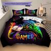 Gamer Joy Bedding 3 Piece Set HD Print Duvet Cover Pillowcases for Teens Adult Bedroom Decoration Christmas Gift