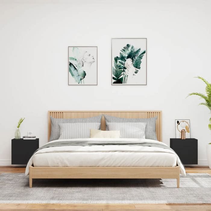 VidaXL Meubles TV muraux 2 pcs noir 40,5x30x40 cm bois d'ingénierie 836899