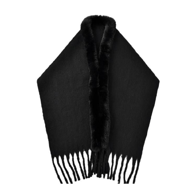 Роскошная плюшевая шаль, шейный платок, шаль, плюшевая накидка, элегантная длинная свадебная шаль для подчеркивания элегантности чёрный