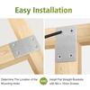 Stainless Steel Right Angle Corner Brackets Furniture Fastener Connector Wood Shelves Cbinets Flat Plate Angle Code Corner Brace