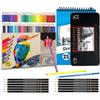 Corslet Set Of 85 Pcs - 72 Pcs Soft Core Colour Pencils Set & 12 Pc Drawing Pencil Set Shading Graphite Sketching Pencil