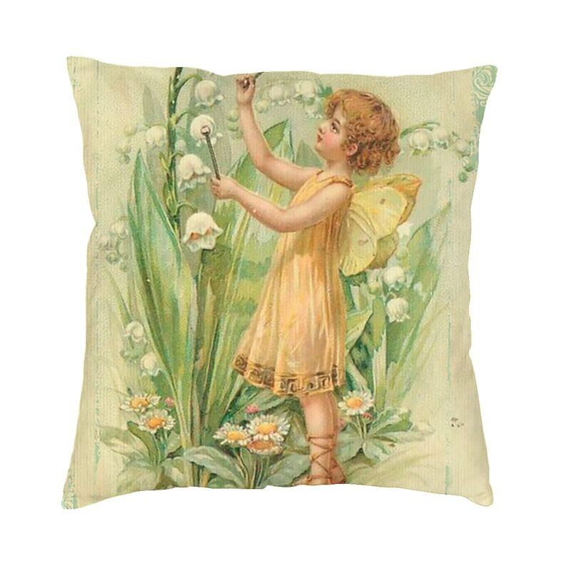 Victorian Angel Square Pillow Cover Home Decorative Vintage Angel Cushion Cover Throw Pillow For Sofa Double-Sided Printing