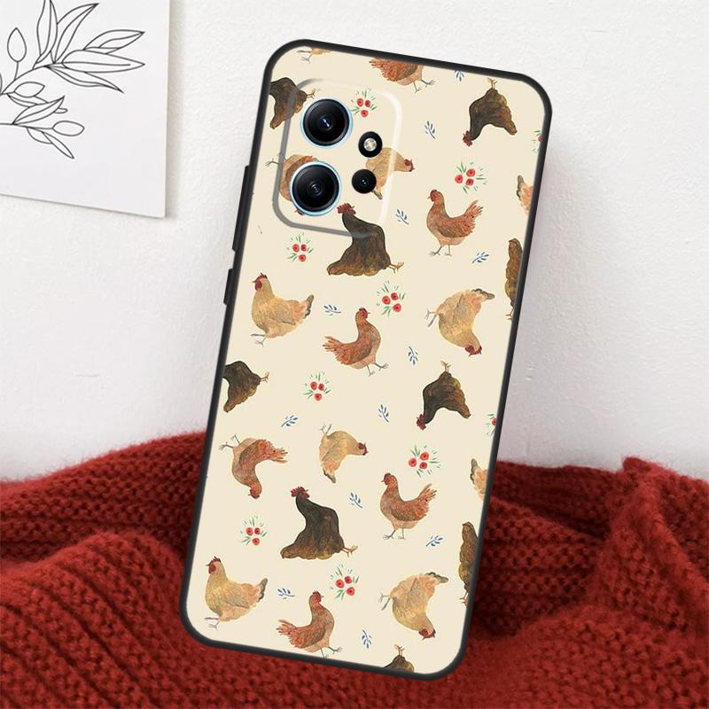 Chicken Pattern Case For Xiaomi Redmi Note 13 10 11 12 14 15 Pro Plus Cover For Redmi 15 15C 14C 10C 12C 13C