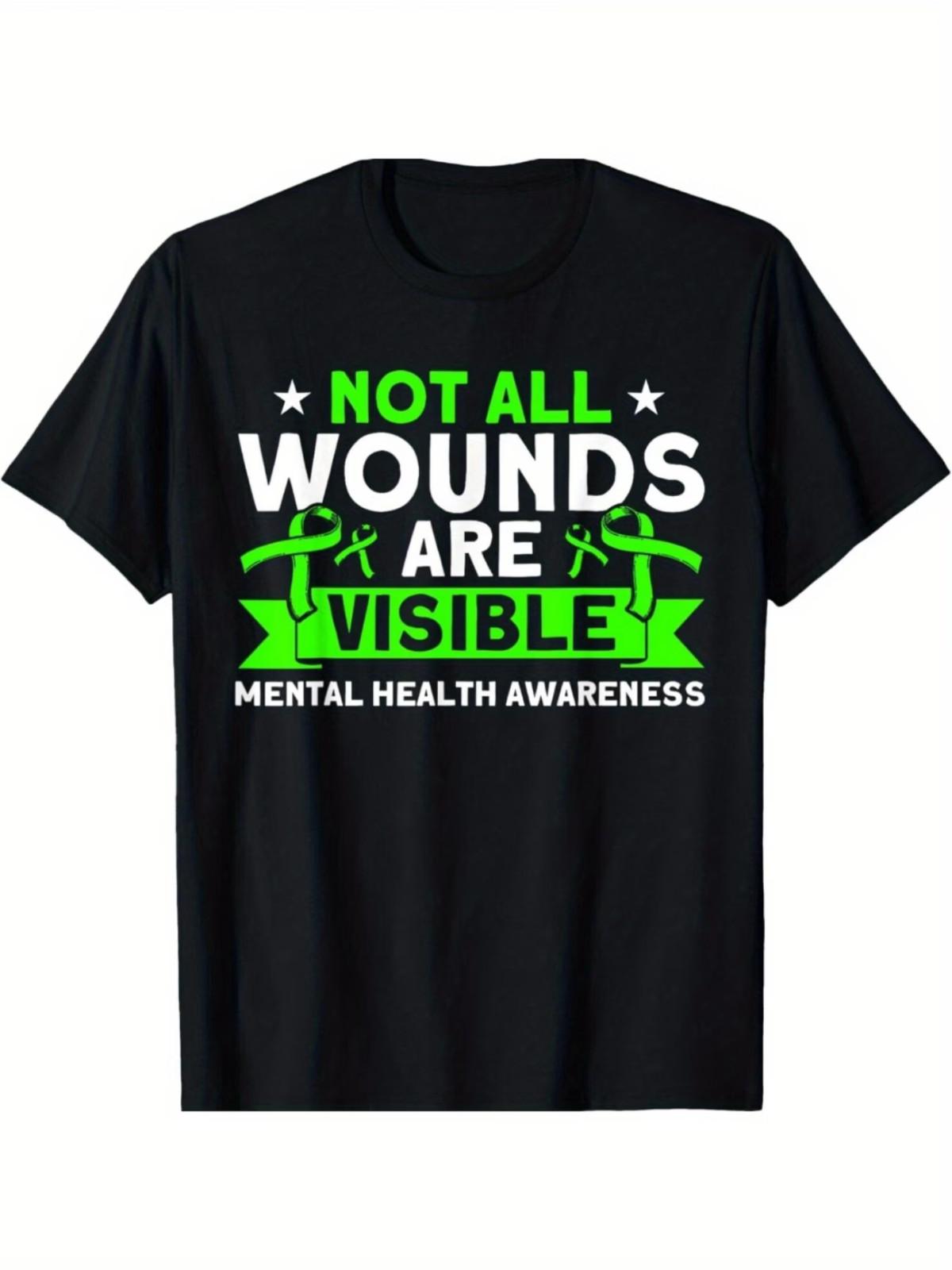Mental Health Not All Wounds Visible Mental Health Awareness Gift Unisex T-Shirt S разноцветный