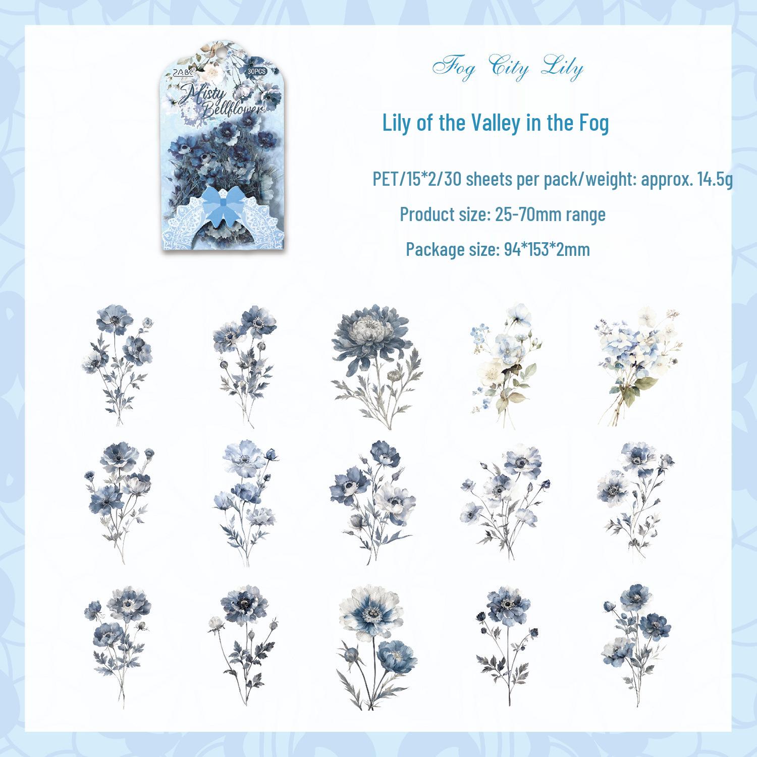 ZABC Europa Flower Oracle Series: Decorative Journal Collage Stickers