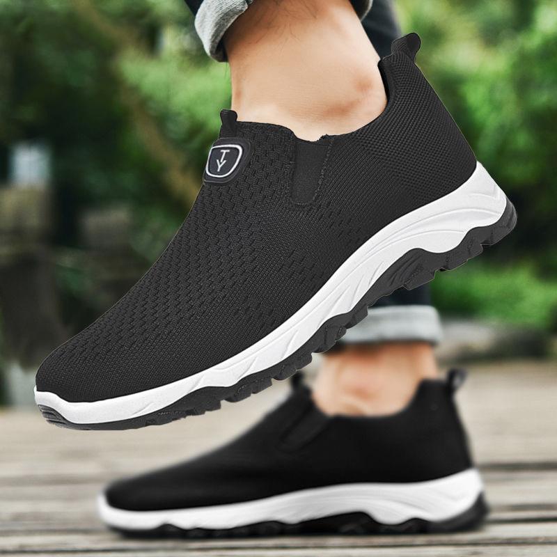 Summer breathable cloth shoes men's casual shoes men's lazy shoes one pedal new soft-soled mesh men's shoes
