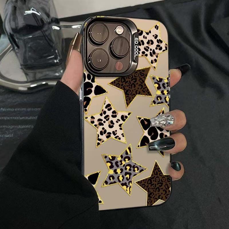 

Leopard Print Stars iPhone Case for 15 Pro Max, 16 Pro, 14 Pro, 17 iPhone 8 Plus