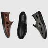 2023 Leather Sandals Men Beach Shoes Casual Holiday Shoes Thick-soled Comfortable Breathable Non-slip Slippers 38-45