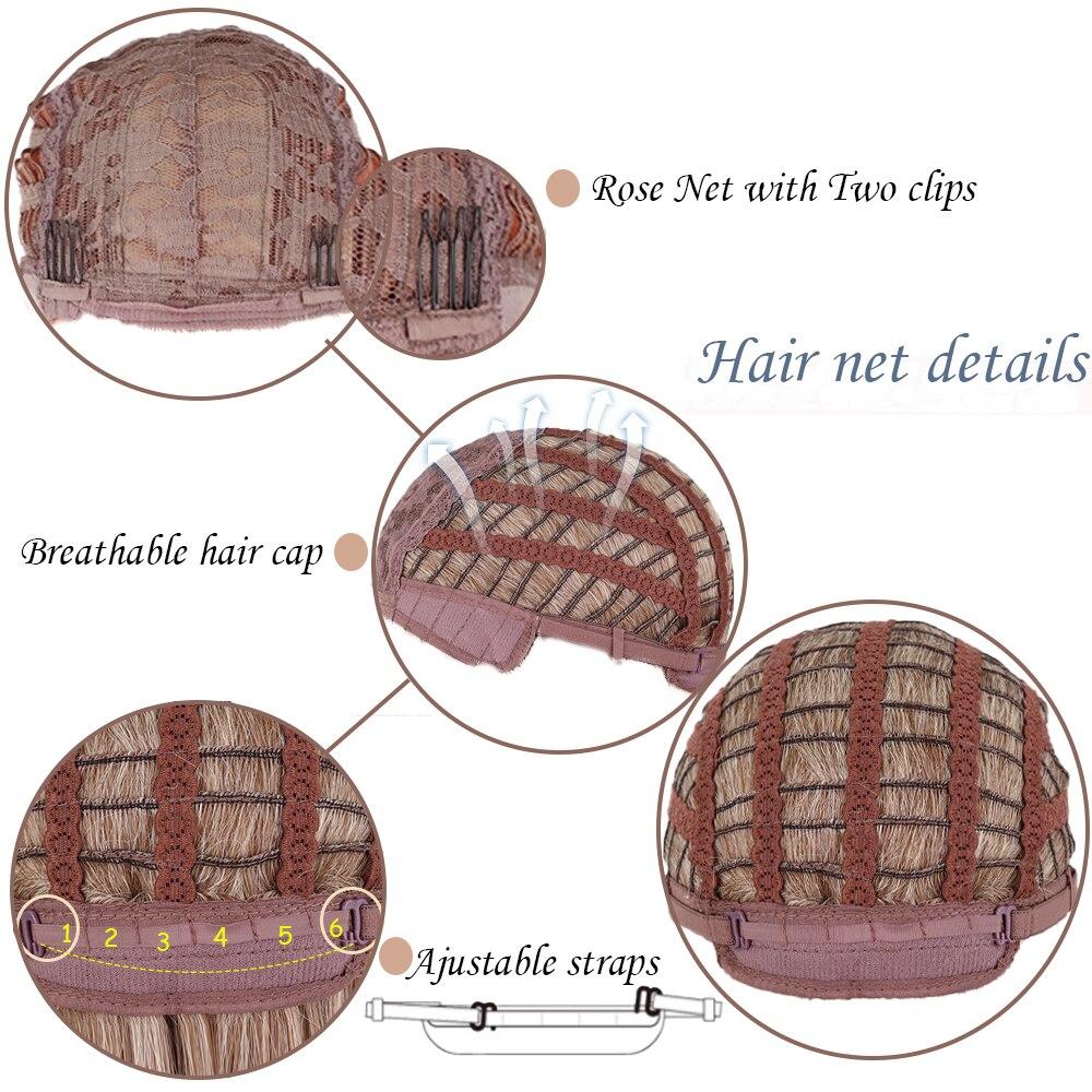 MERISIHAIR Synthetic Short Wigs Shoulder-Length Straight Layered  Hairstyle Ombre  Brown Blonde Gray Ash  with Middle Part Bangs for Women