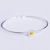Rockyu Silver Sun Free Size Simple Fashion Accessory Women's Bangle, 925, Round, Chrysanthemum, Flower, Bracelet,