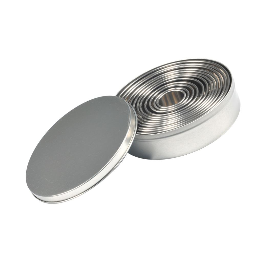 12Pcs Stainless Steel Cookie Cutters Set 1.02-4.45in Biscuit Molds  Soft Objects