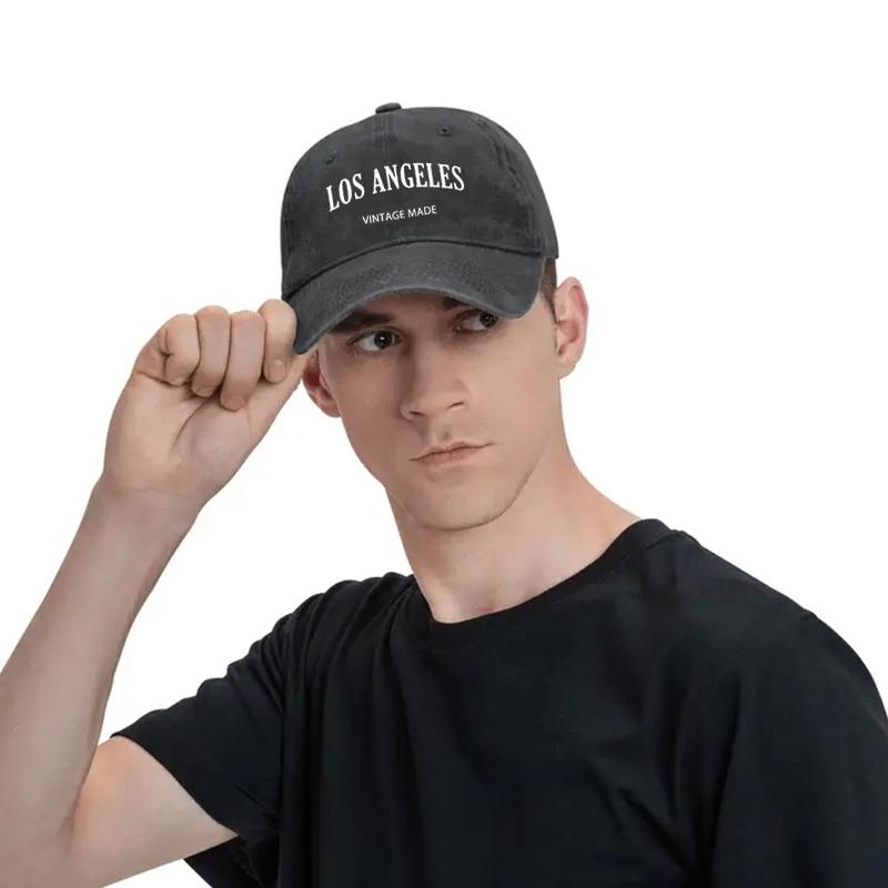Unisex's "Los Angeles" Vintage-Print Baseballkappe, 100% Baumwolle, weiches Oberteil, verstellbare Größe für den Einsatz bei Outdoor-Sportarten.