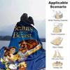 1pc Beauty and The Beast Printing Blanket - Soft, All-Season Throw for Office Blanket,  | Personalized Gift with Adorable Cartoon Design