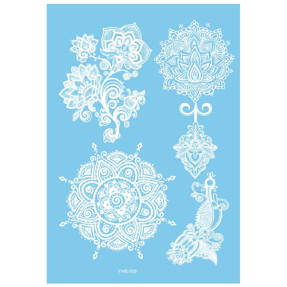 Lace Flower White Tattoo Stickers Long-lasting Butterfly Tattoo Stickers Women Men