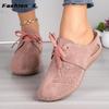 New Women's Wedge Heel Half Slippers Lace Up Pattern Hollow Headed Women's Slippers 43 Size Women's Shoes  Summer New Sandals