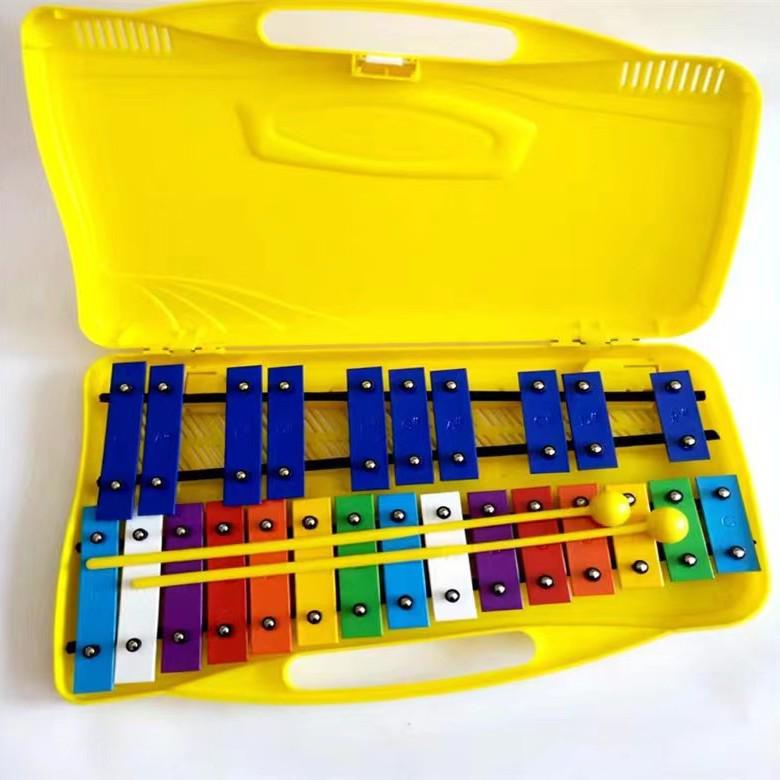 

25-Note Orff Xylophone: Aluminum Plate Percussion Instrument for Children s Early Education жёлтый